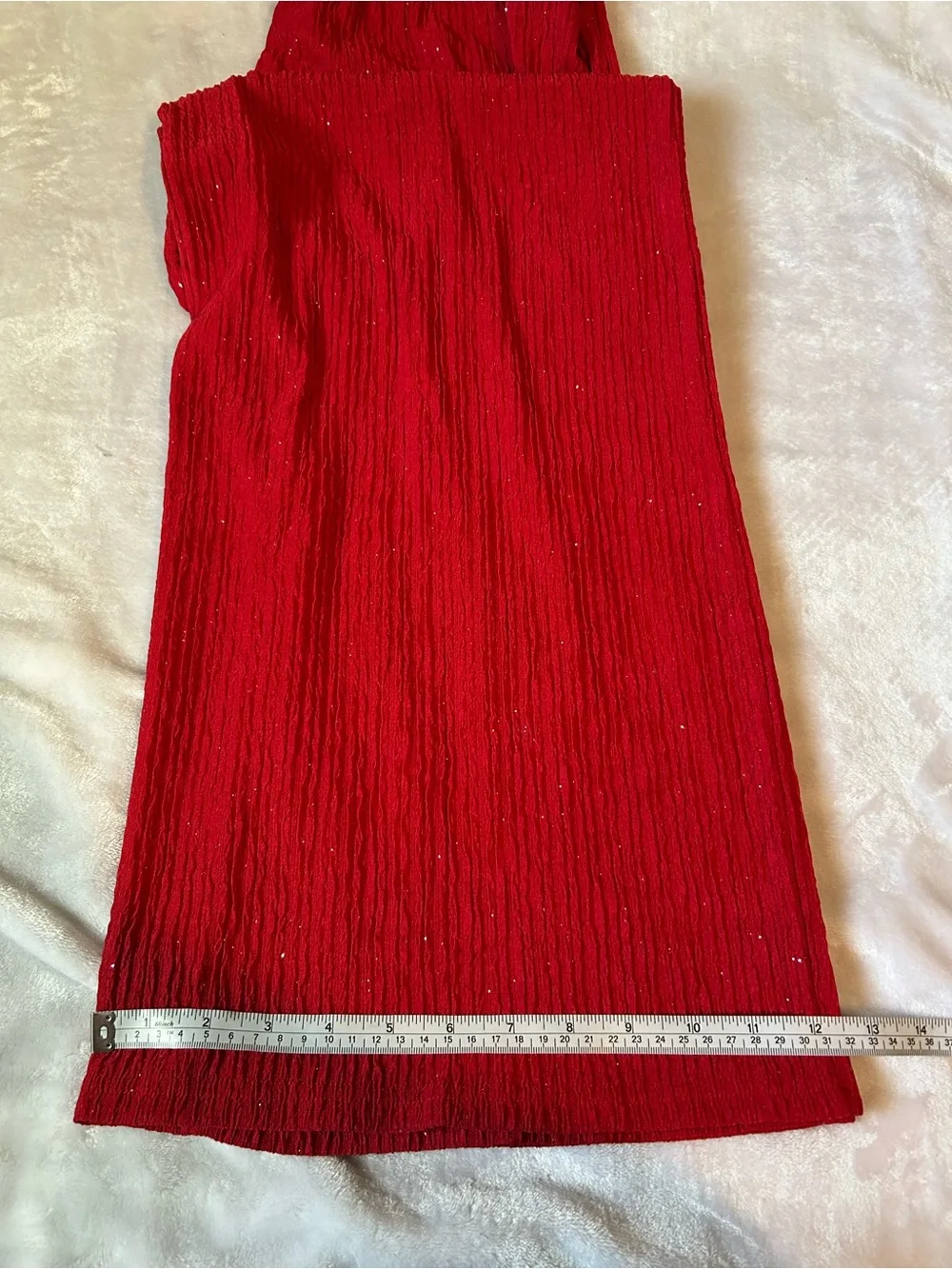 CHICME Women’s XL Red 2 Piece Set Hooded Top Wide Leg Pants Sparkle